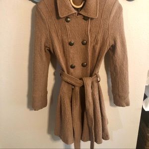 Free People Camel Lined Wool Coat Sz 6 Small